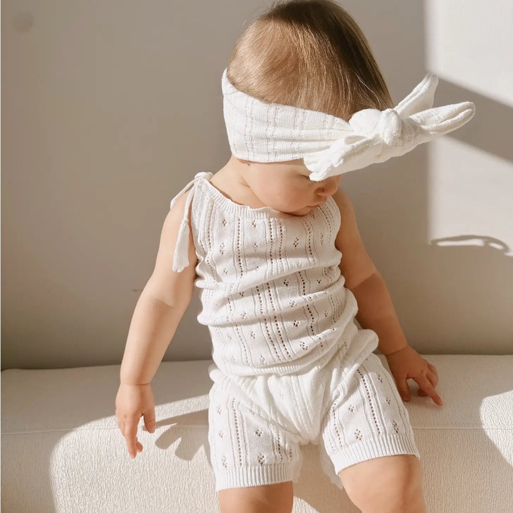POINTELLE ROMPER - WHITE